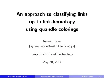An approach to classifying links  up to link-homotopy  using quandle colorings  Ayumu Inoue