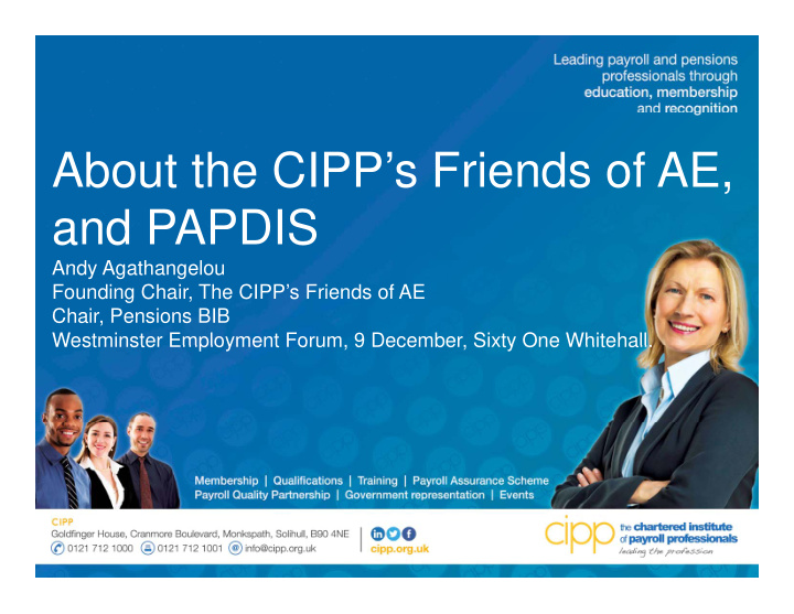 about the cipp s friends of ae and papdis
