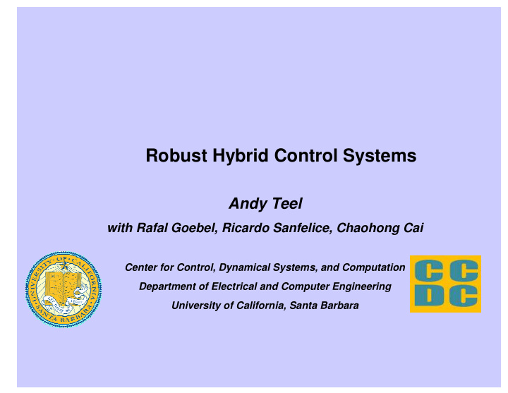 robust hybrid control systems