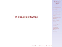 the basics of syntax