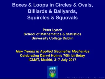 Boxes &amp; Loops in Circles &amp; Ovals,  Billiards &amp; Ballyards,  Squircles &amp; Squovals