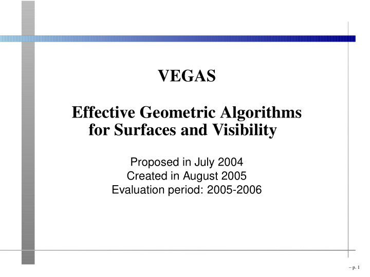 vegas effective geometric algorithms for surfaces and