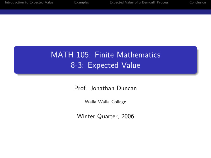 math 105 finite mathematics 8 3 expected value