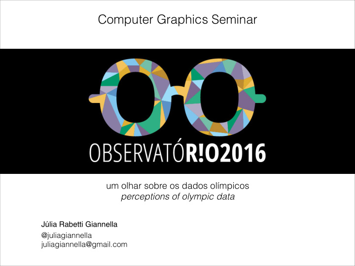 computer graphics seminar