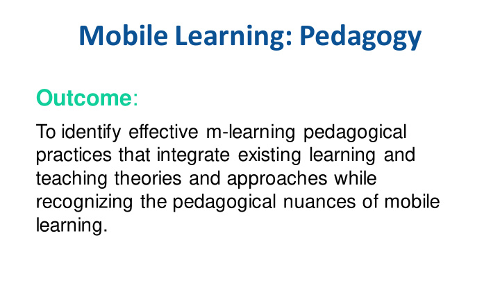 mobile learning pedagogy