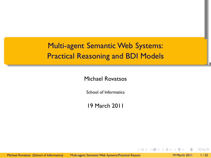 multi agent semantic web systems practical reasoning and