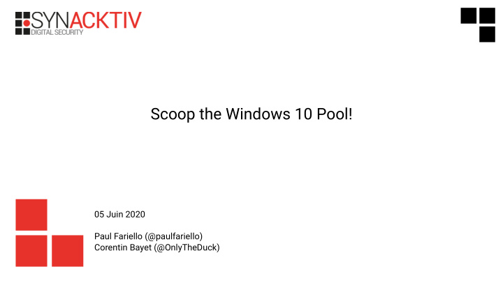 scoop the windows 10 pool