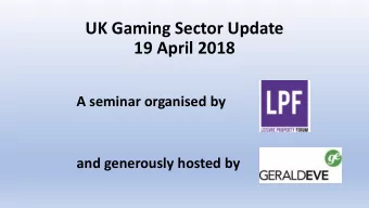 19 April 2018  A seminar organised by  and generously hosted by  Format and Operator Panellists