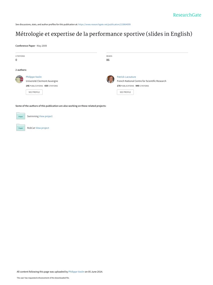 m trologie et expertise de la performance sportive slides