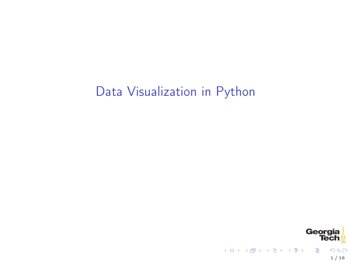 data visualization in python