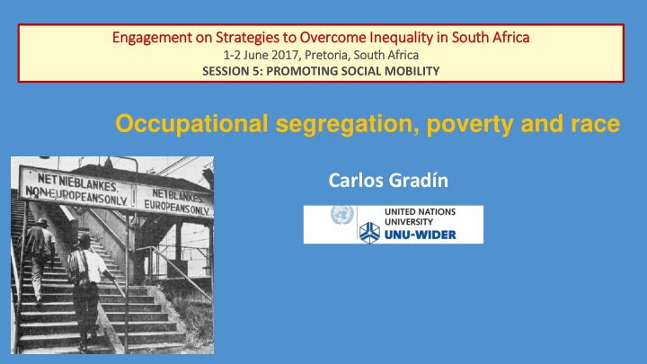 occupational segregation poverty and race