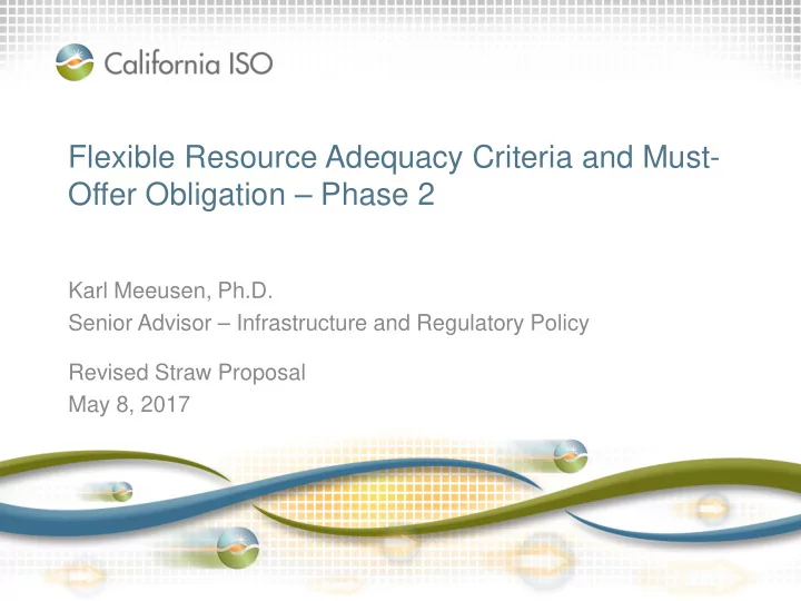 flexible resource adequacy criteria and must offer