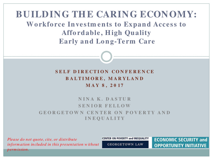 building the caring economy