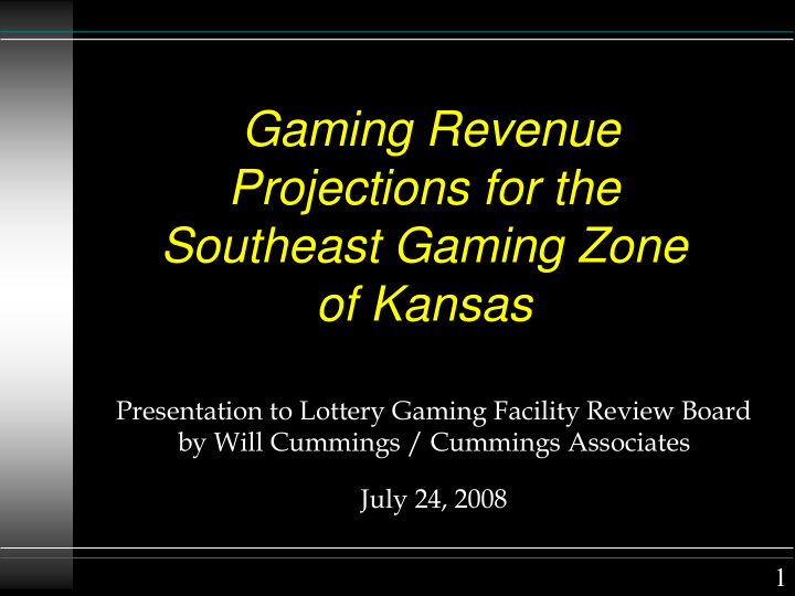 gaming revenue projections for the southeast gaming zone