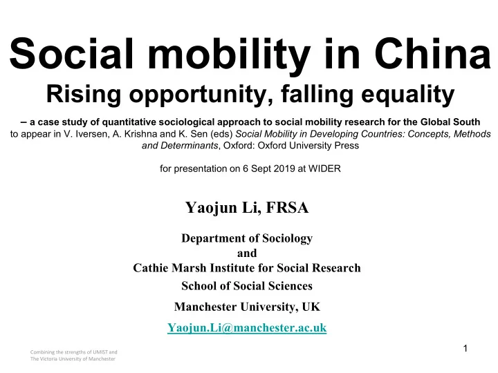 social mobility in china