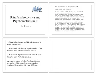 R in Psychometrics and  as SAS and SPSS are still dominant at the user-level,  Stata has made