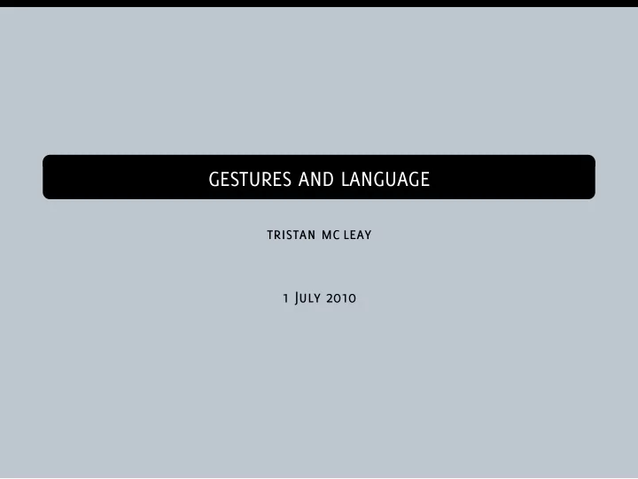 gestures and language