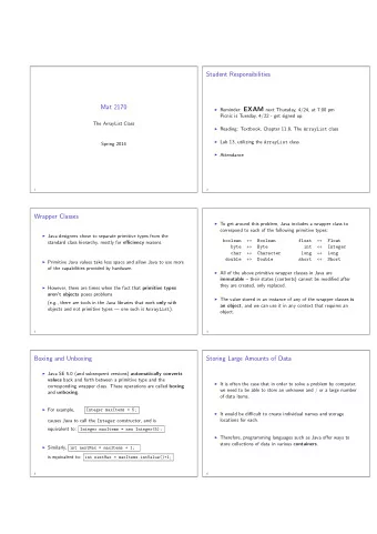 Student Responsibilities  Mat 2170  Reminder: EXAM next Thursday, 4/24, at 7:00 pm  Picnic is