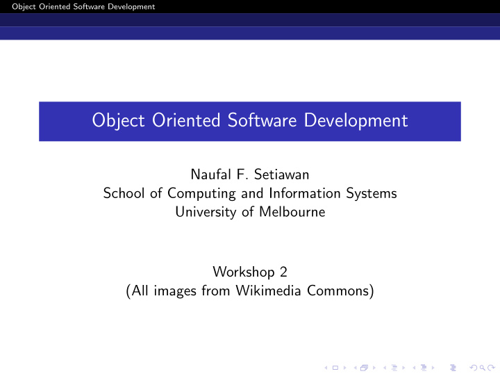 object oriented software development