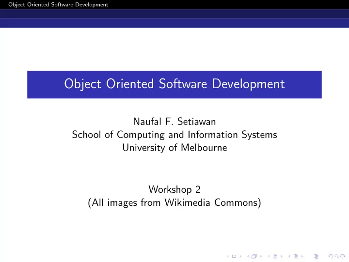 object oriented software development