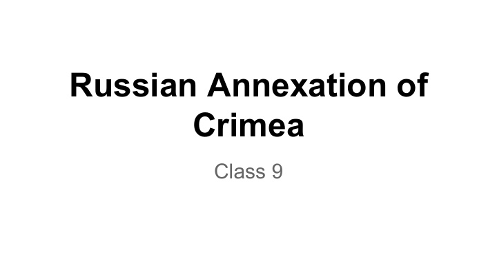 russian annexation of crimea