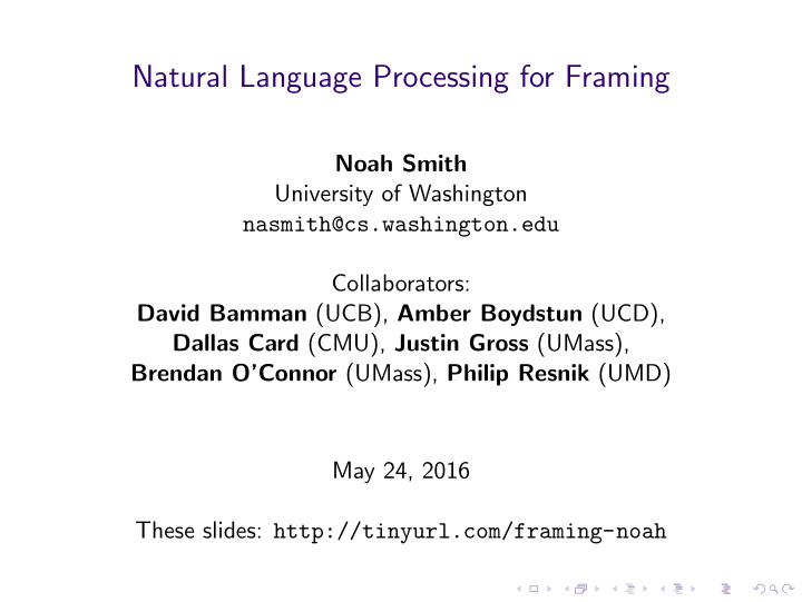 natural language processing for framing