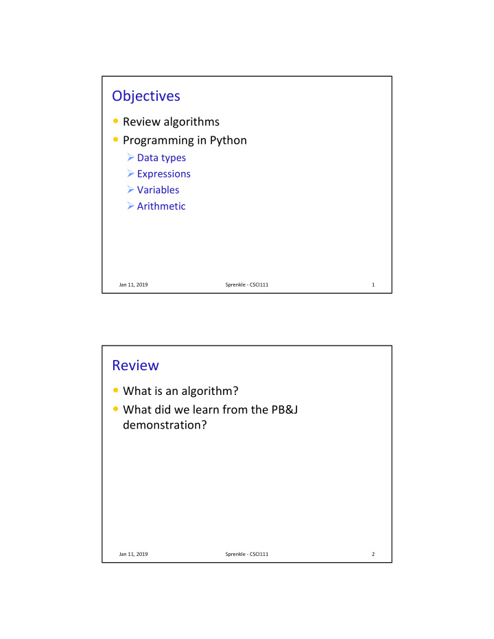 objectives