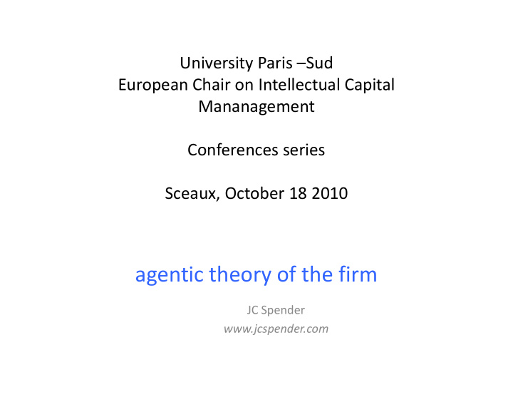 agentic theory of the firm