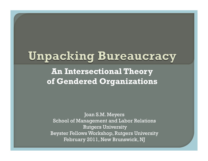 an intersectional theory of gendered organizations