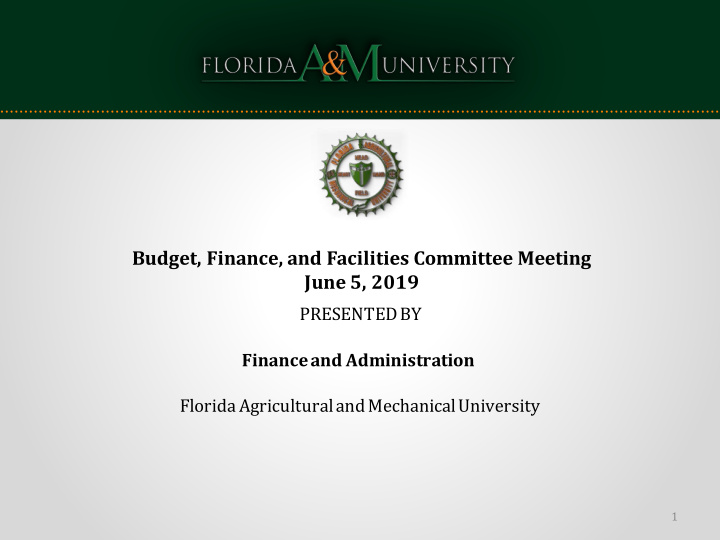 budget finance and facilities committee meeting