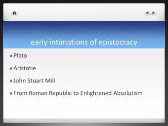 early intimations of epistocracy  Plato  Aristotle  John Stuart Mill  From Roman