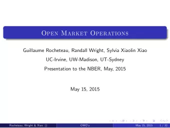 O M O  Guillaume Rocheteau, Randall Wright,