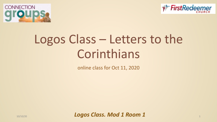 logos class letters to the corinthians