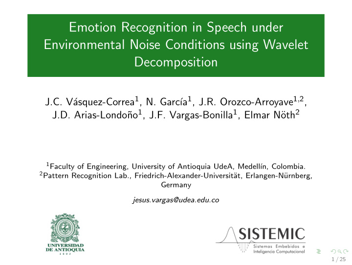 emotion recognition in speech under environmental noise