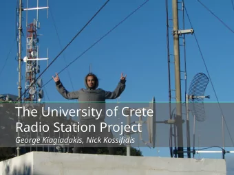 The University of Crete  The University of Crete  Radio Station Project  Radio Station Project
