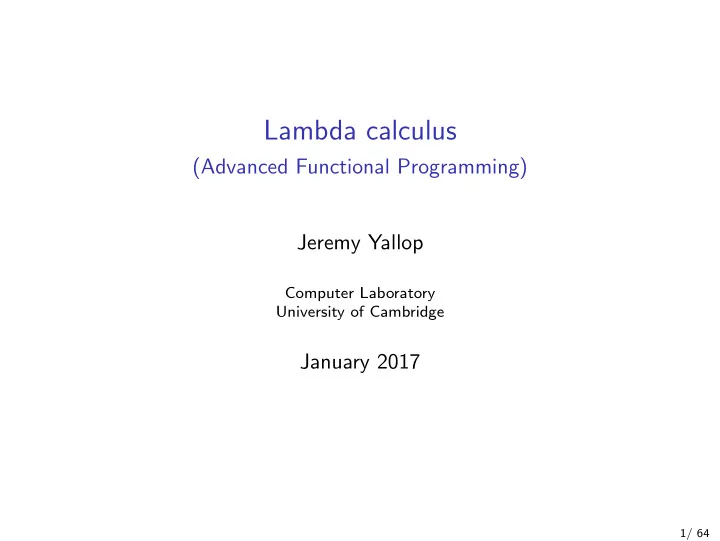 lambda calculus