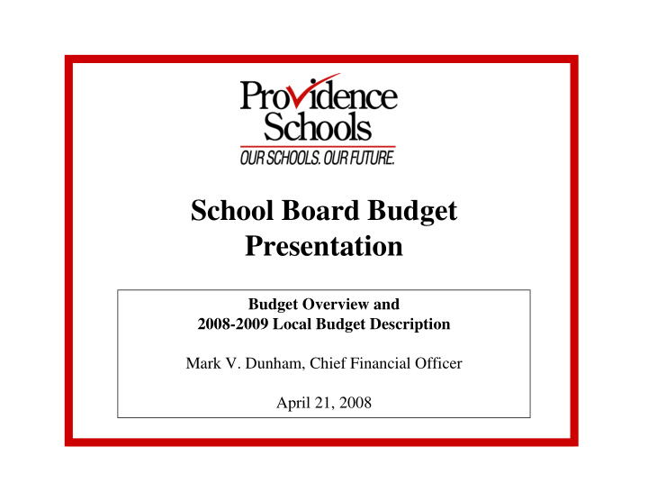 school board budget presentation
