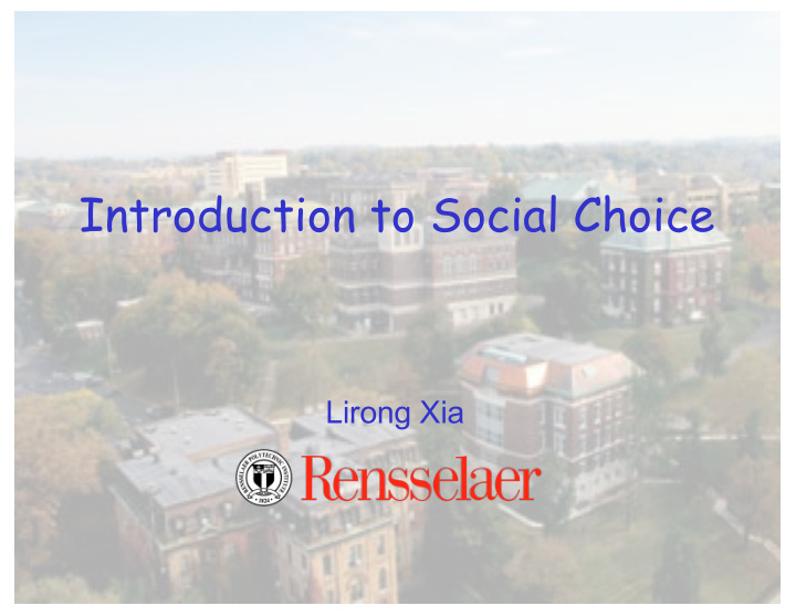 introduction to social choice