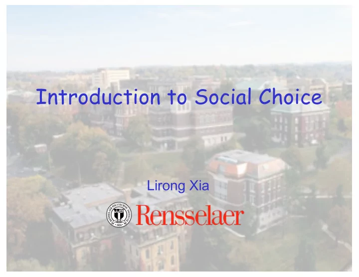 introduction to social choice