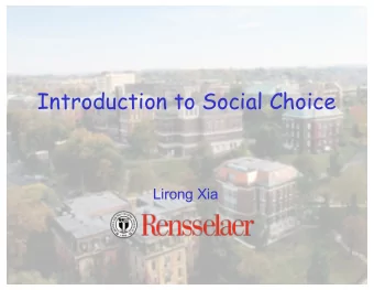 Introduction to Social Choice  Lirong Xia  Change the world: 2011 UK Referendum  The second