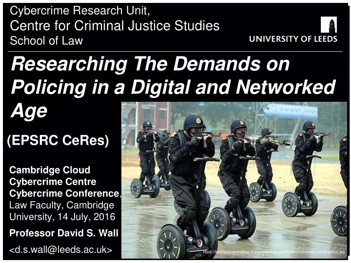 researching the demands on policing in a digital and