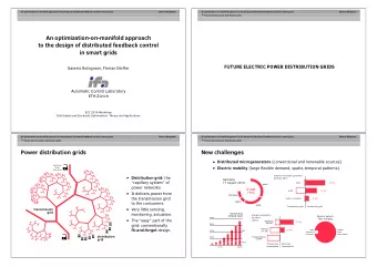 An optimization-on-manifold approach  to the design of distributed feedback control  in smart grids