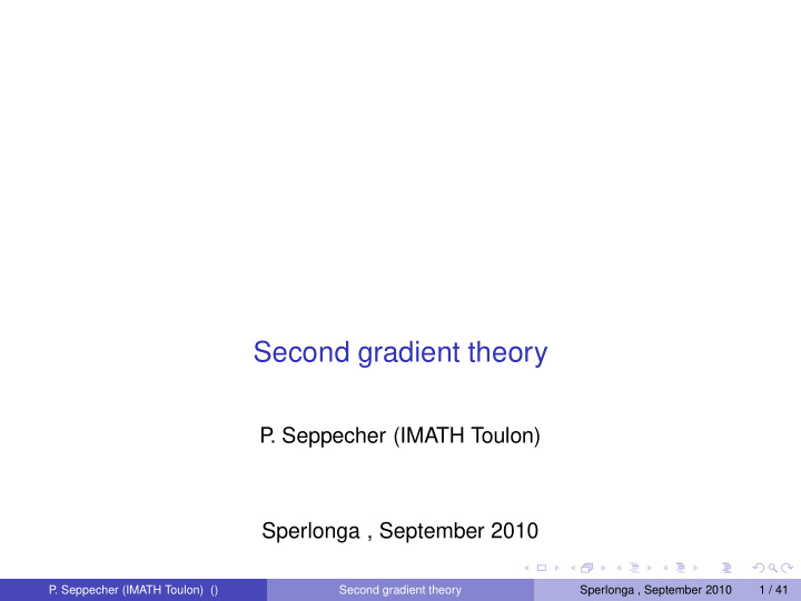second gradient theory