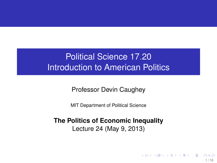 political science 17 20 introduction to american politics