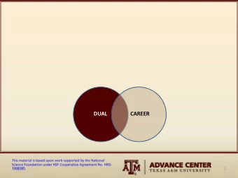 DUAL  CAREER  1    ADVANCE Center Funded 2010    Improve recruitment, retention, and