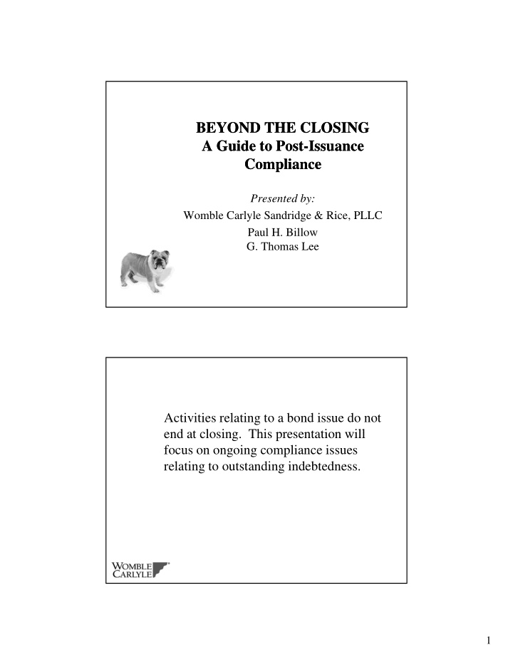 beyond the closing beyond the closing a guide to post a