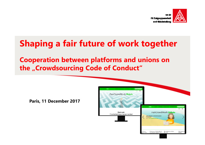 shaping a fair future of work together