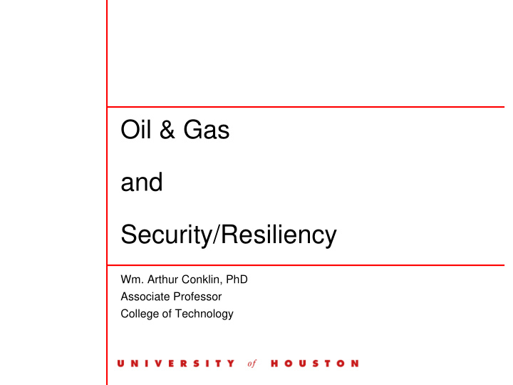 oil gas and security resiliency