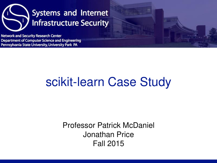 scikit learn case study