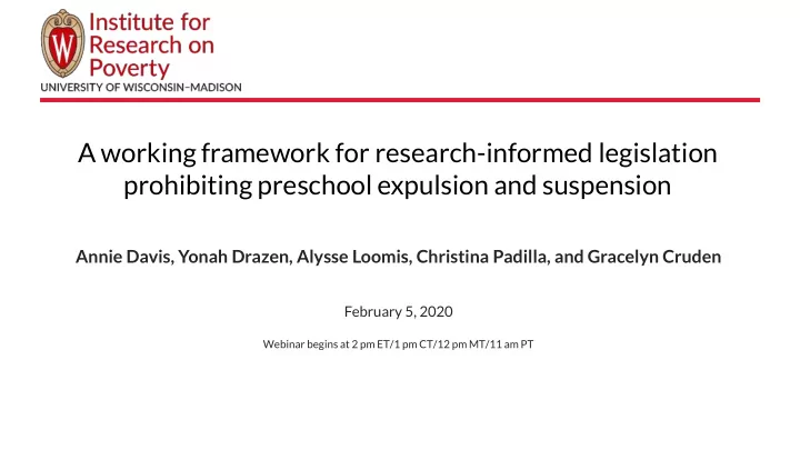 a working framework for research informed legislation